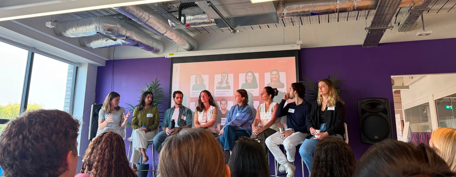 Panelists speaking at the Becoming a Chief of Staff event at Entrepreneurs First in London